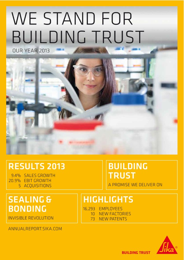 我们代表建立信任-西卡2013年度杂志